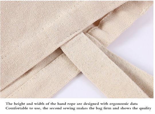 Vải canvas Túi đựng hàng tạp hóa bằng cotton hữu cơ cho nữ 30cm