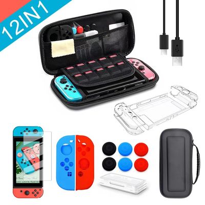 Trò Chơi 8 Trong 1 Bộ Phụ Kiện Dành Cho Máy Nintendo Switch Túi Xách Du Lịch Bộ Phụ Kiện Bảo Vệ Màn Hình Ốp Lưng Cáp Sạc