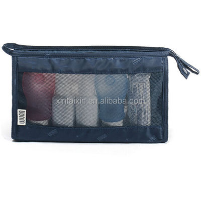 Nhà máy trực tiếp bán nóng túi vệ sinh rõ ràng polyester và túi trang điểm lưới túi mỹ phẩm làm đẹp sinh thái