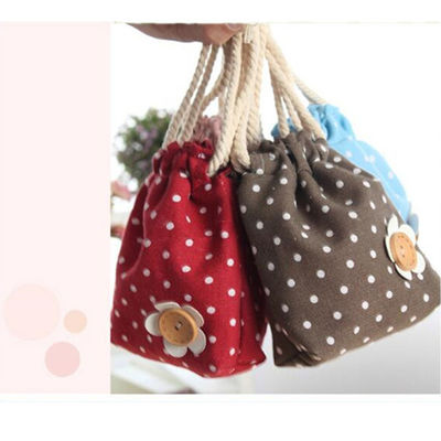 Khuyến mại lint Polka Dot Túi xách mini Túi dây rút gấp túi túi kích thước và màu sắc tùy chỉnh cho quà tặng mua sắm