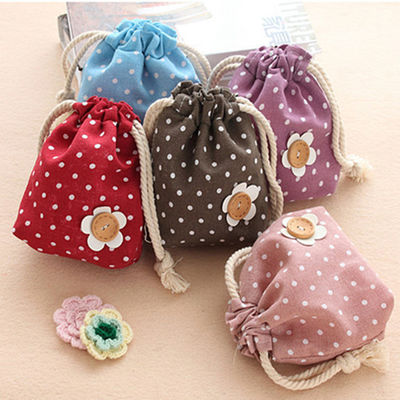 Khuyến mại lint Polka Dot Túi xách mini Túi dây rút gấp túi túi kích thước và màu sắc tùy chỉnh cho quà tặng mua sắm