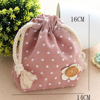 Khuyến mại lint Polka Dot Túi xách mini Túi dây rút gấp túi túi kích thước và màu sắc tùy chỉnh cho quà tặng mua sắm