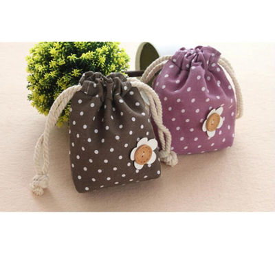 Khuyến mại lint Polka Dot Túi xách mini Túi dây rút gấp túi túi kích thước và màu sắc tùy chỉnh cho quà tặng mua sắm