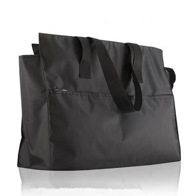 Chất lượng cao bán buôn mua sắm giá rẻ nylon túi tote màu đen có thể gập lại
