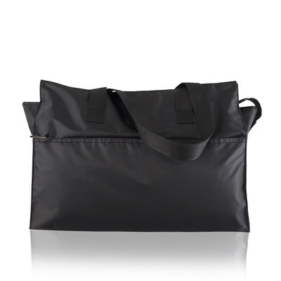 Chất lượng cao bán buôn mua sắm giá rẻ nylon túi tote màu đen có thể gập lại