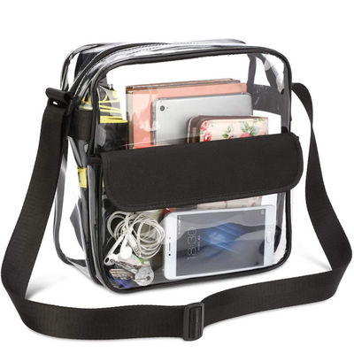 Logo tùy chỉnh Clear Crossbody Purse Bag Bản vá lỗi có sẵn Sân vận động Phòng tập thể dục được phê duyệt Túi tote đeo vai rõ ràng