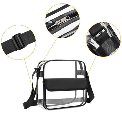 Logo tùy chỉnh Clear Crossbody Purse Bag Bản vá lỗi có sẵn Sân vận động Phòng tập thể dục được phê duyệt Túi tote đeo vai rõ ràng