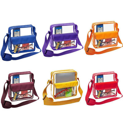 Logo tùy chỉnh Clear Crossbody Purse Bag Bản vá lỗi có sẵn Sân vận động Phòng tập thể dục được phê duyệt Túi tote đeo vai rõ ràng