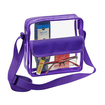 Logo tùy chỉnh Clear Crossbody Purse Bag Bản vá lỗi có sẵn Sân vận động Phòng tập thể dục được phê duyệt Túi tote đeo vai rõ ràng