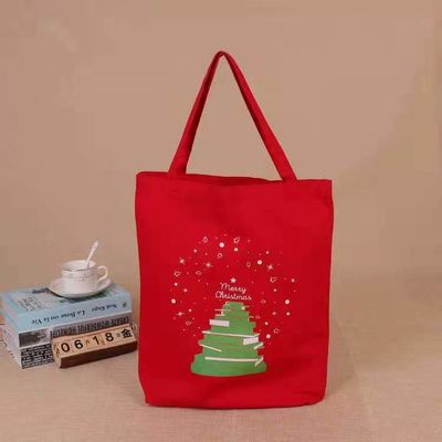2021 bán chạy nhất khuyến mại tùy chỉnh Giáng Sinh túi tote canvas có thể tái sử dụng ông già Noel mua sắm túi xách quà tặng cho trẻ em