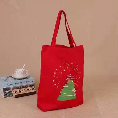 2021 bán chạy nhất khuyến mại tùy chỉnh Giáng Sinh túi tote canvas có thể tái sử dụng ông già Noel mua sắm túi xách quà tặng cho trẻ em