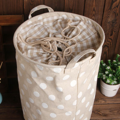 Cotton Linen Portable Square Túi lưu trữ vải bẩn Hamper Thân thiện với môi trường
