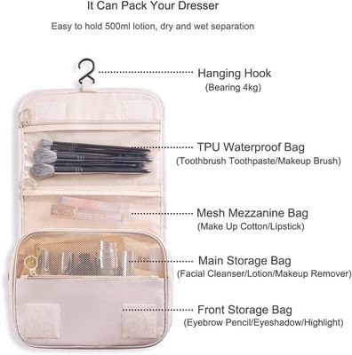 Bộ treo túi mỹ phẩm du lịch dành cho nữ Oxford cỡ lớn Dopp Kit treo