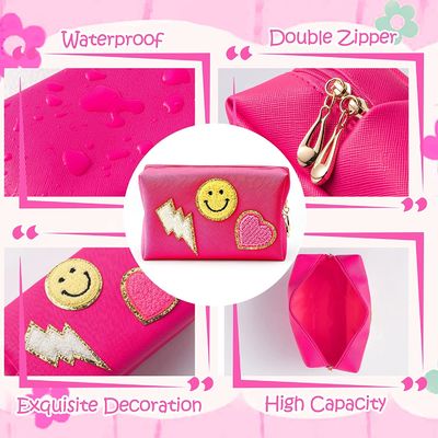 túi mỹ phẩm da pu không thấm nước tổ chức trang điểm du lịch preppy phụ nữ