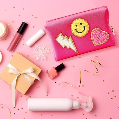 túi mỹ phẩm da pu không thấm nước tổ chức trang điểm du lịch preppy phụ nữ