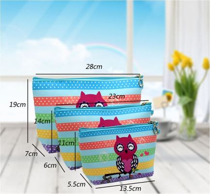 Túi đựng mỹ phẩm 3 CÁI Túi đựng mỹ phẩm chống thấm nước da pu dung tích lớn, Phòng tắm, Đựng đồ (3 Size) (Orange sun flower)