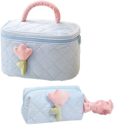 Bộ Túi Trang Điểm Vải Nhung Mềm Mại Túi Trang Điểm Túi Sắp Xếp Lớn Túi Trang Điểm Dễ Thương Chống Sốc Thích Hợp Cho La