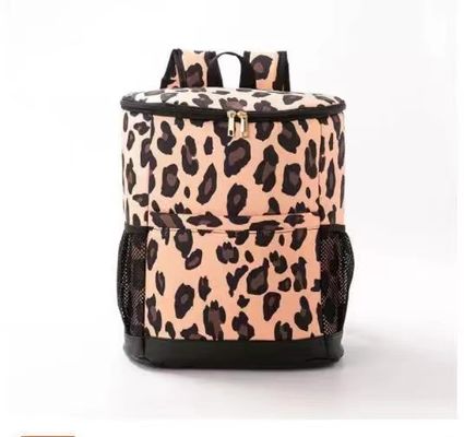 Leopard Canvas Cách nhiệt Cooler Ba lô Túi dã ngoại không thấm nước Giao đồ ăn