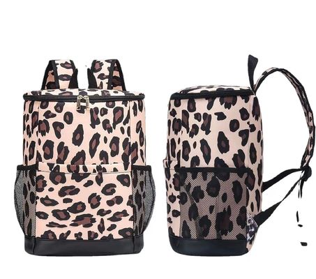 Leopard Canvas Cách nhiệt Cooler Ba lô Túi dã ngoại không thấm nước Giao đồ ăn
