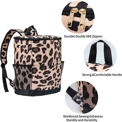 Leopard Canvas Cách nhiệt Cooler Ba lô Túi dã ngoại không thấm nước Giao đồ ăn