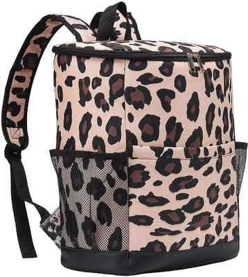 Leopard Canvas Cách nhiệt Cooler Ba lô Túi dã ngoại không thấm nước Giao đồ ăn