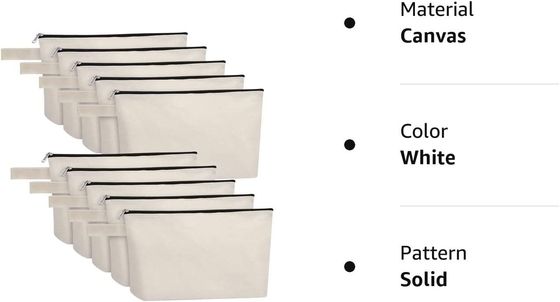Túi đựng đồ trang điểm bằng vải cotton có đáy, túi đựng mỹ phẩm đa năng có khóa kéo