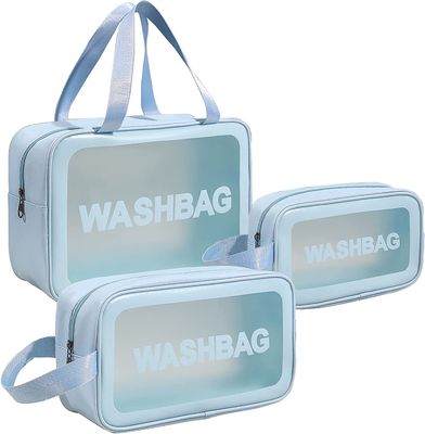 Túi đựng đồ vệ sinh trong suốt 3 chiếc Túi đựng mỹ phẩm trang điểm trong suốt Túi đựng đồ vệ sinh du lịch cho nữ
