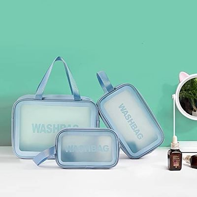 Túi đựng đồ vệ sinh trong suốt 3 chiếc Túi đựng mỹ phẩm trang điểm trong suốt Túi đựng đồ vệ sinh du lịch cho nữ