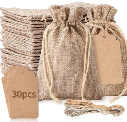 3 &quot;x 4&quot; Túi Có Dây Rút, Túi Vải Lanh Hessian Cưới, Túi Trang Sức Túi Vải Bố