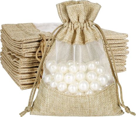 Nhẹ Bền Vải Bố Sheer Túi Dây Rút Tặng Trang Sức Túi Đựng Kẹo Tiệc Cưới Ủng Hộ