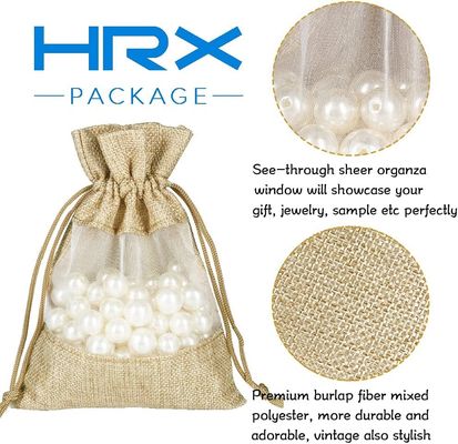 Nhẹ Bền Vải Bố Sheer Túi Dây Rút Tặng Trang Sức Túi Đựng Kẹo Tiệc Cưới Ủng Hộ