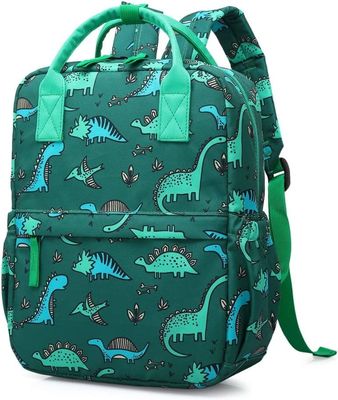 Ba lô Dinosaur Unicorn School Book Bag Bé trai Trẻ em Mẫu giáo Túi du lịch có dây đeo ngực (Xanh Di