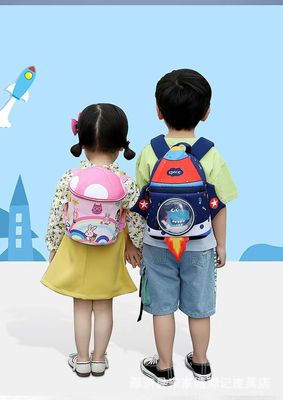 ba lô trẻ em hình tên lửa SBR 3D Túi giáo dục Neoprene mềm túi mẫu giáo nhẹ ba lô bé gái