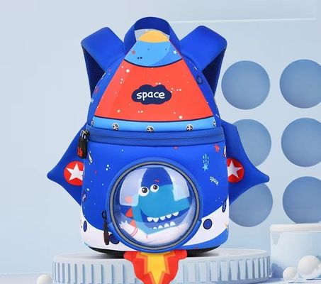 ba lô trẻ em hình tên lửa SBR 3D Túi giáo dục Neoprene mềm túi mẫu giáo nhẹ ba lô bé gái