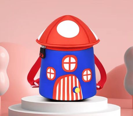 hình nấm 3D túi giáo dục Neoprene ba lô trẻ em SBR mềm túi mẫu giáo nhẹ ba lô bé gái