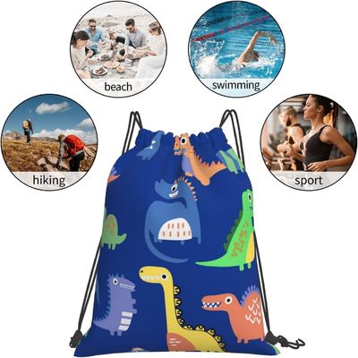 Ba Lô Dây Rút Túi Dây Rút Cho Trẻ Em Bé Gái Bé Trai Thanh Thiếu Niên Tập Gym Nhảy Dây Túi Số Lượng Lớn Chống Nước Khủng Long