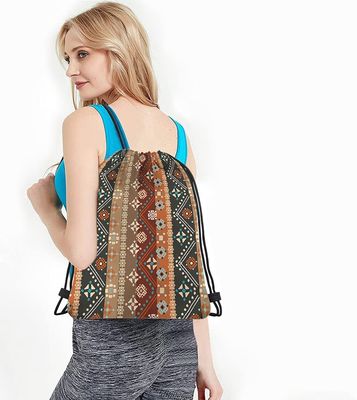 Ba lô Túi dây rút hoa Boho Phong cách Bohemian Nghệ thuật bộ lạc Batik Hoa văn liền mạch