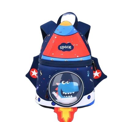 Rocket Shape SBR Ba lô trẻ em 3D Neoprene Education Bag 31 * 24 * 15 Cm