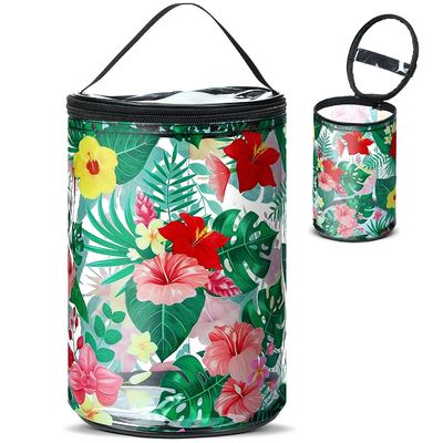 Clear Bãi Biển Túi Trang Điểm Chống Nước Vệ Sinh Túi Nhựa PVC Túi Đựng Mỹ Phẩm Đi Biển Sinh Tồn Rùa Thuyền Buồm Hawaii Hoa