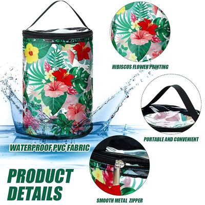 Clear Bãi Biển Túi Trang Điểm Chống Nước Vệ Sinh Túi Nhựa PVC Túi Đựng Mỹ Phẩm Đi Biển Sinh Tồn Rùa Thuyền Buồm Hawaii Hoa
