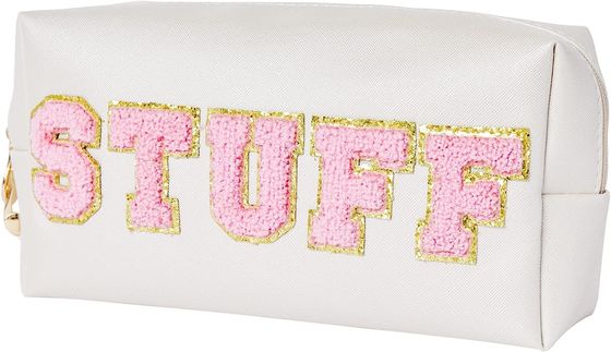 Túi đựng đồ trang điểm có khóa kéo Clover Chenille Letter Túi tổ chức du lịch chống thấm nước Valentines