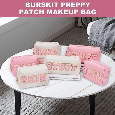 Túi đựng đồ trang điểm có khóa kéo Clover Chenille Letter Túi tổ chức du lịch chống thấm nước Valentines