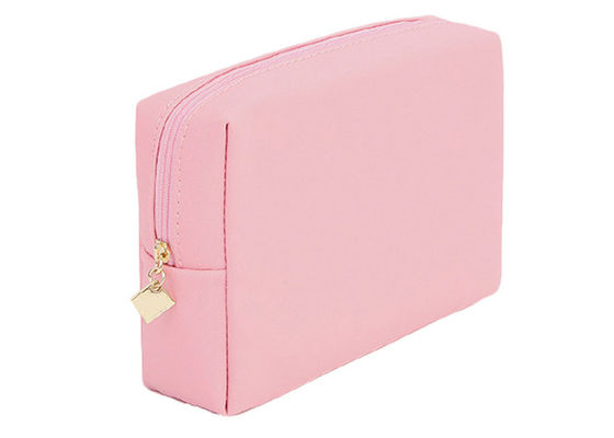 Túi xách màu hồng dây kéo màu hồng, in tùy chỉnh nhỏ màu hồng đẹp trang điểm túi