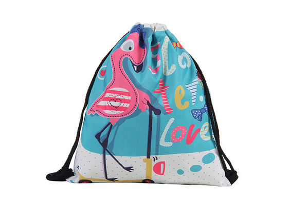 Túi Cinch cá nhân Flamingo In tùy chỉnh Ba lô dây rút không thấm nước