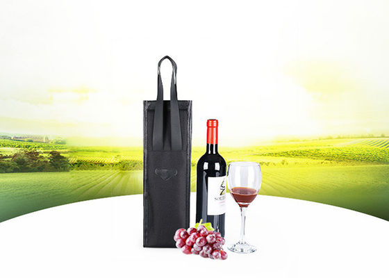 Túi làm mát rượu vang màu đen bằng da thuần chay để làm quà tặng Túi làm mát rượu sâm banh OEM